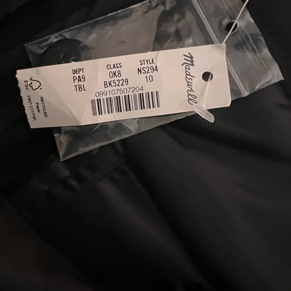 NWT Madewell Black Trouser Pant - Size 10 - Picture 6 of 15